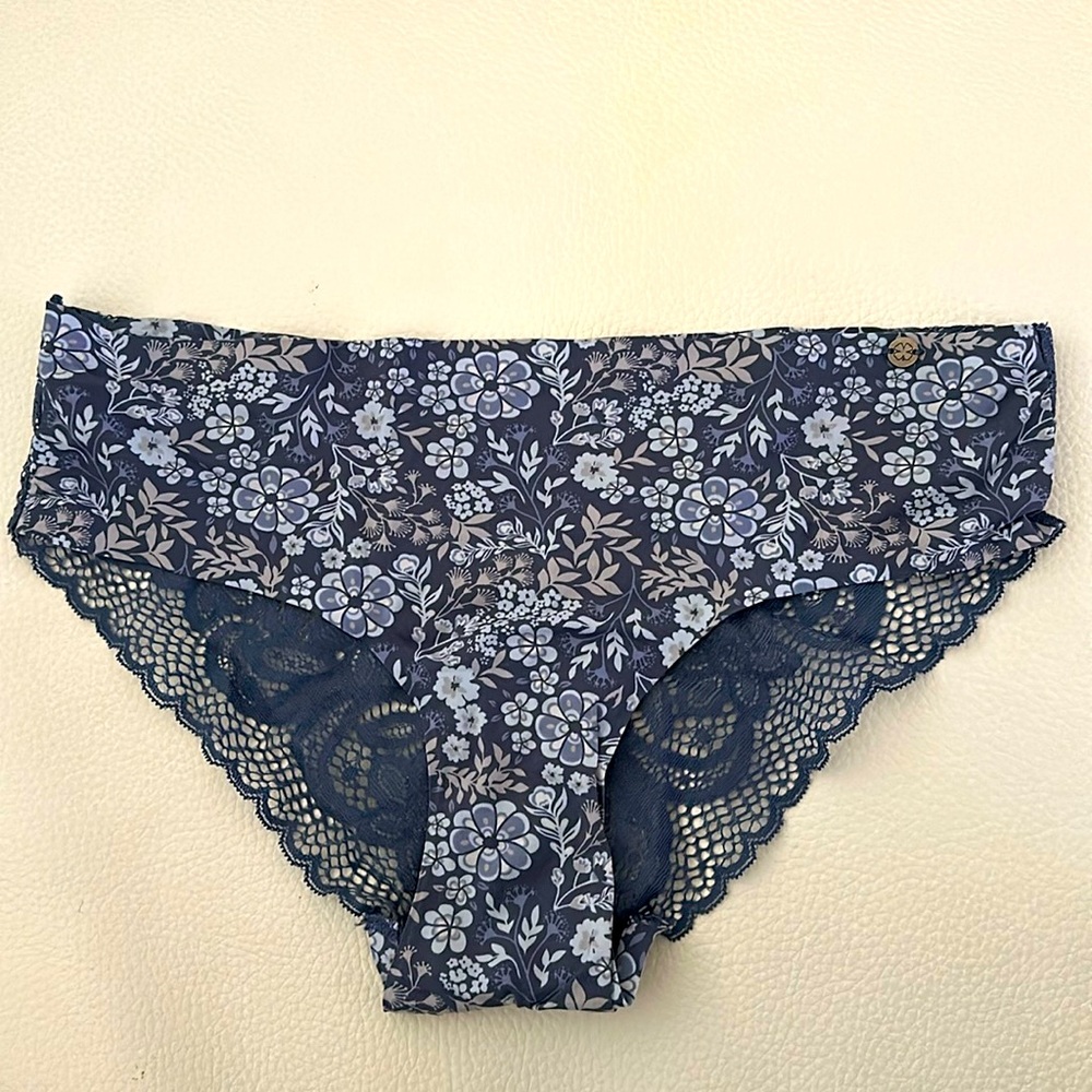 Lucky brand blue floral lace panties